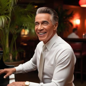 Emcee Mort Barks of theatrical murder mystery "Hulas and Homicide" by Jack Pachuta.