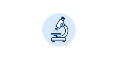 Icon of a microscope symbolizing microbiology.