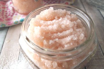 Pink salt body scrub treatments 