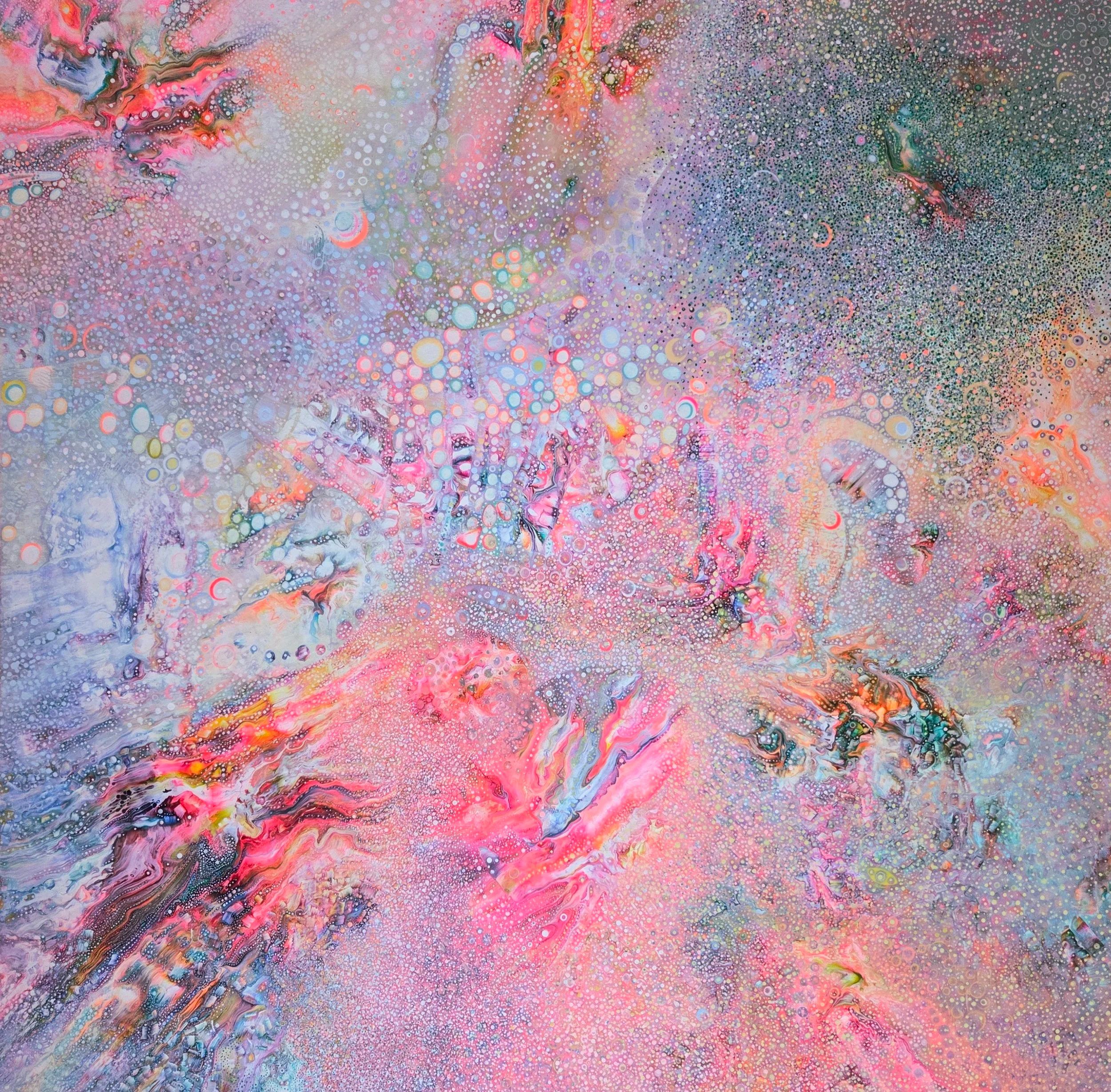 'Autonomic Habitat: Re-Membering', 36” x 36” (1" matt black edge), Acrylic on Stretched Canvas