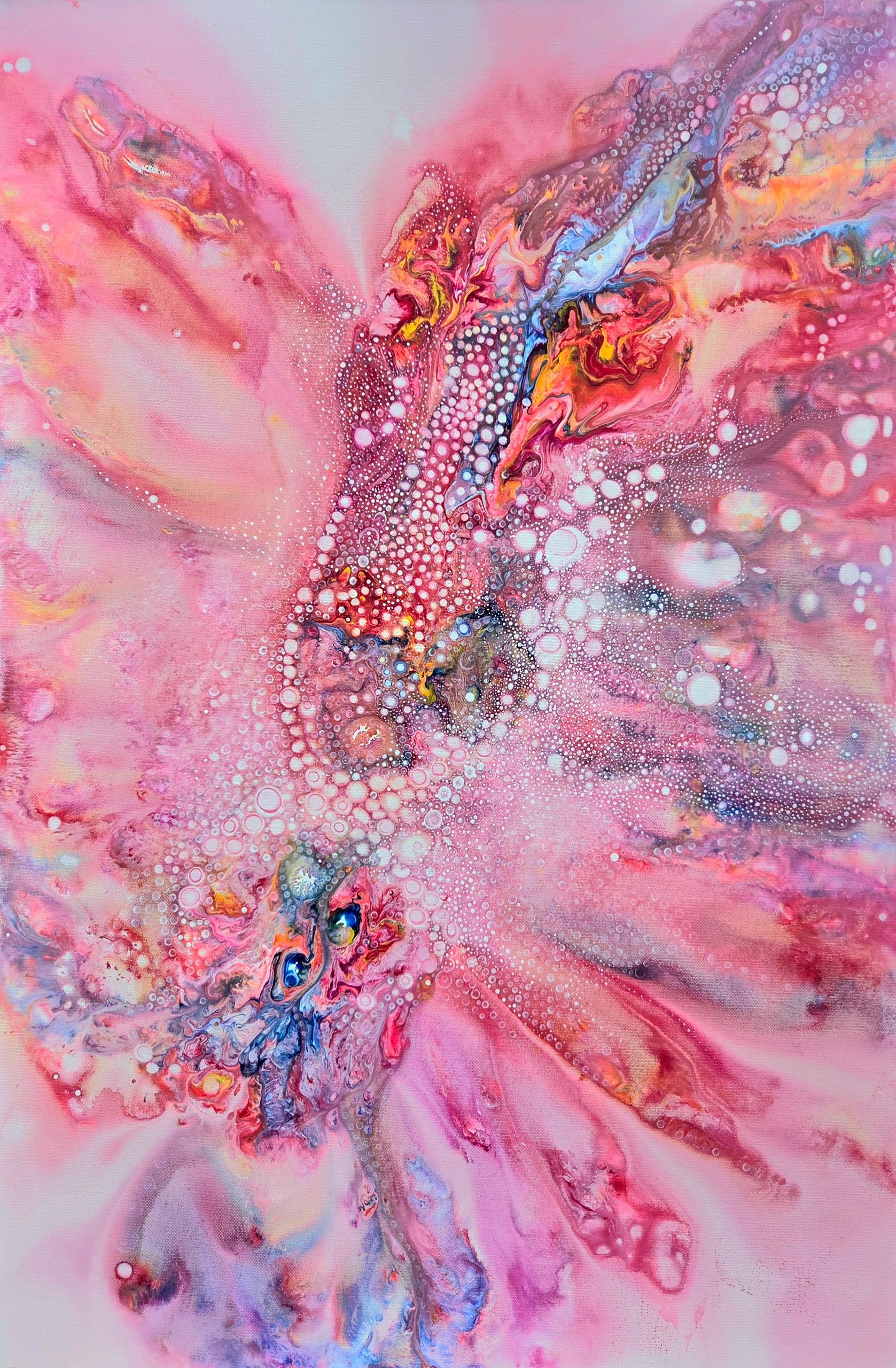 ‘Pāvō Cosmos’, 24” x 36” (1.5” Matt Black Edge), Acrylic on Stretched Canvas