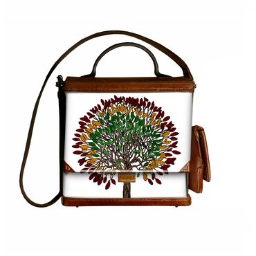 Tree of life drawn with acrylic ink with blackbird singing in the branches.