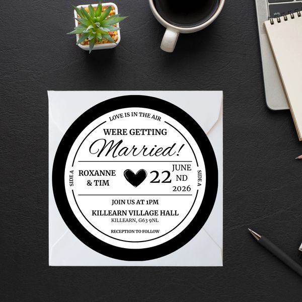 Save the date vinyl record theme