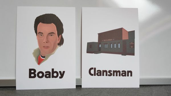 boaby and the clansman from still game original art