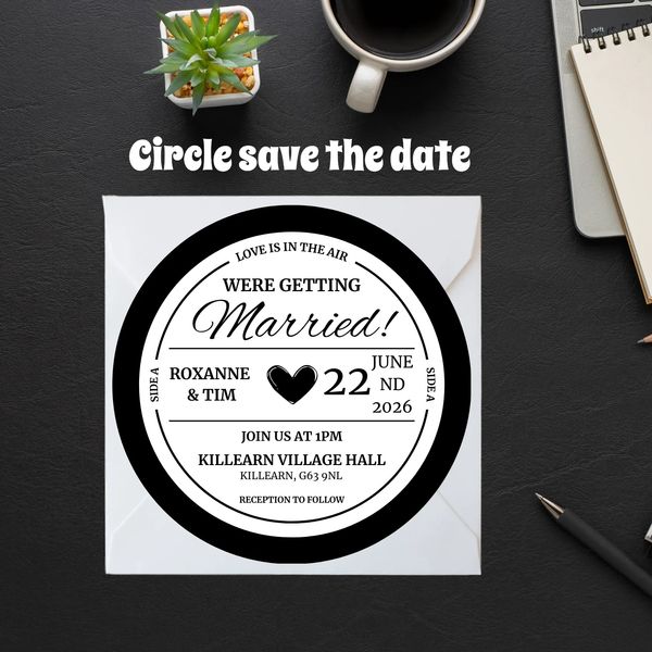 vintage record looking save the date