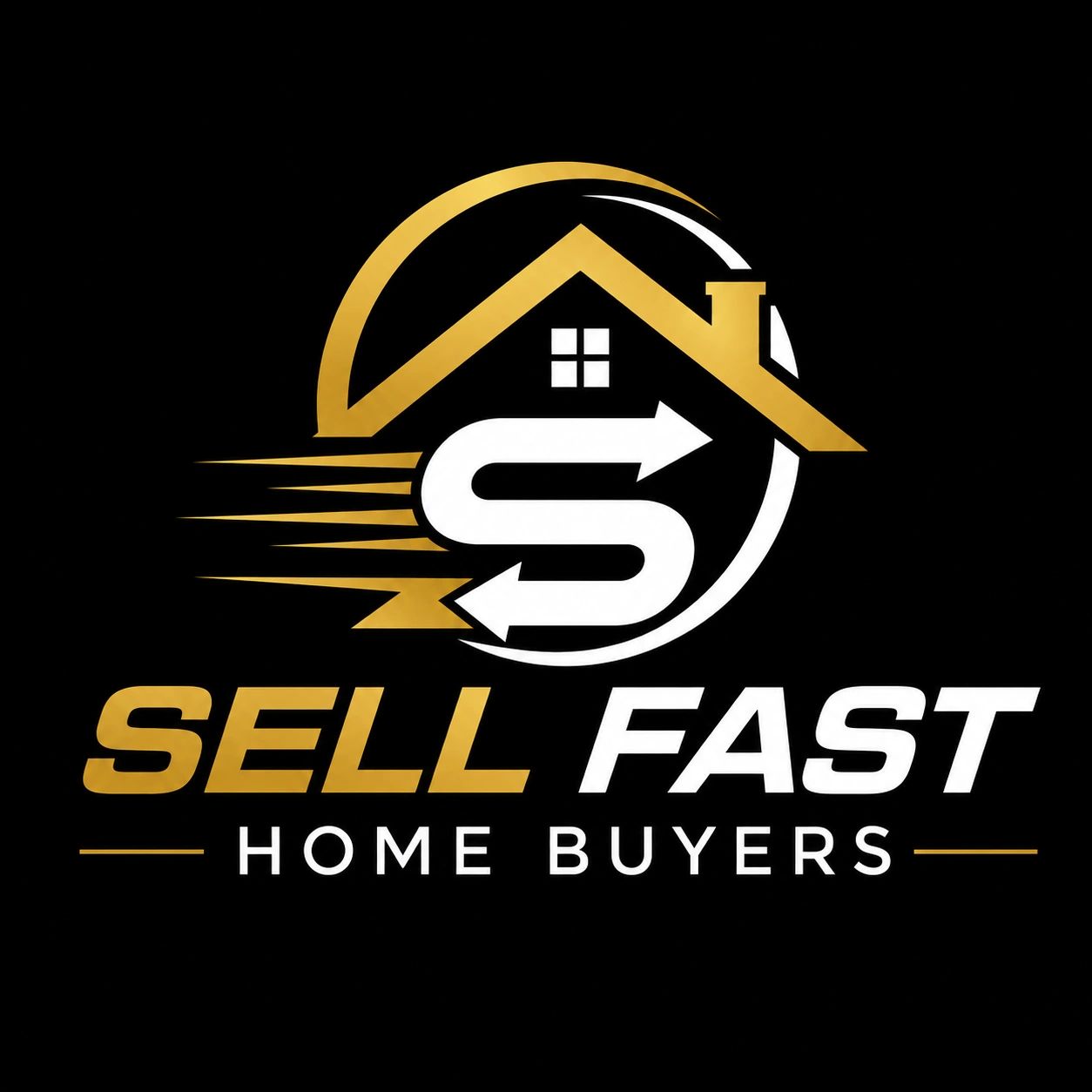 Sell Fast Home Buyers logo with house and speed elements.