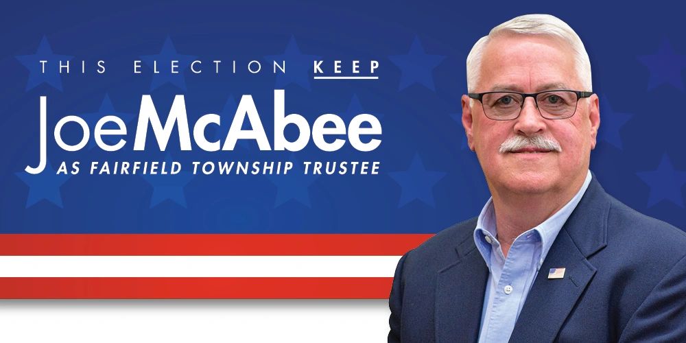 This election keep Joe McAbee as Fairfield Township Trustee. Includes image of Joe McAbee.