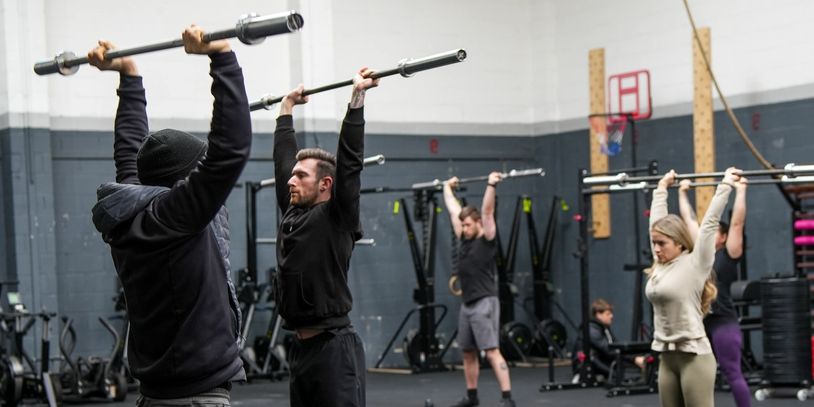This is an image of a typical warm up in our group training classes.