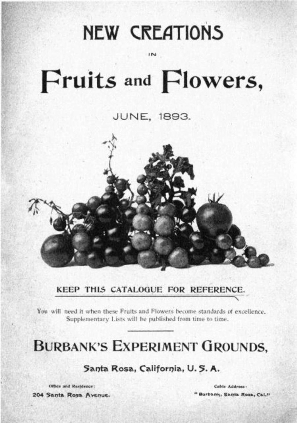 1893 annual Luther Burbank plant catalog