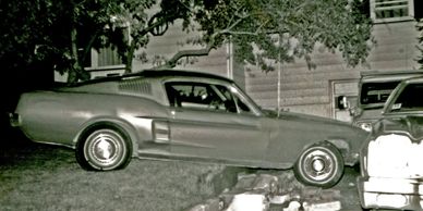 a classic 1967 Mustang becomes  parts  car. www.insureclassicautos.com