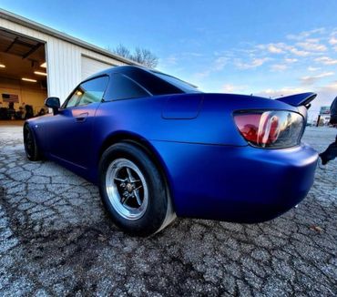 Wrapped matte blue honda s2000