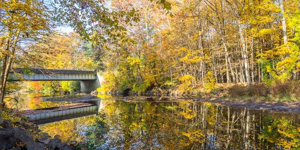 Pomperaug River at George Bennett Park, Southbury, CT.