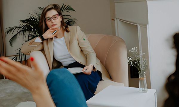 Woman receiving professional counseling session