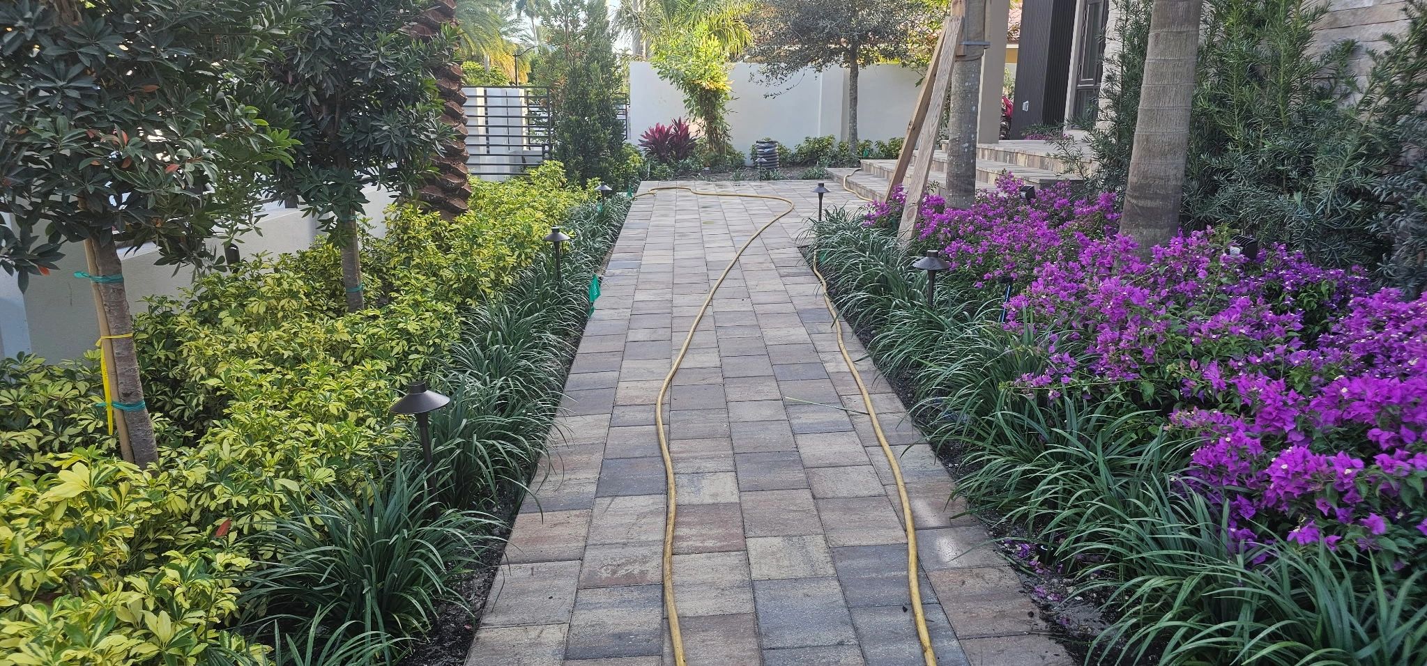 All sprinkler heads replaced and adjusted, also did the outdoor lighting.