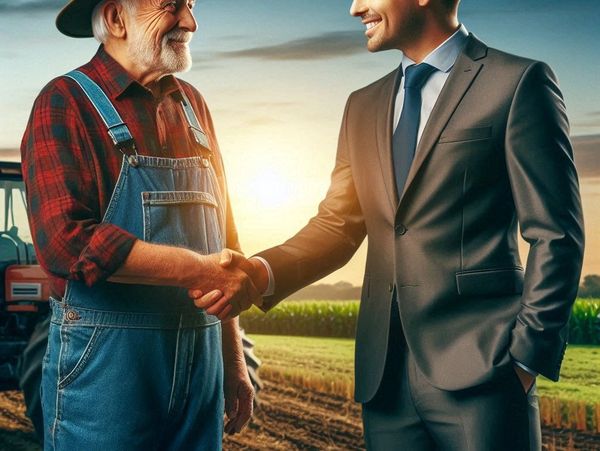 Still Insurance, Still Insured, Insurance broker shaking hands with a farmer