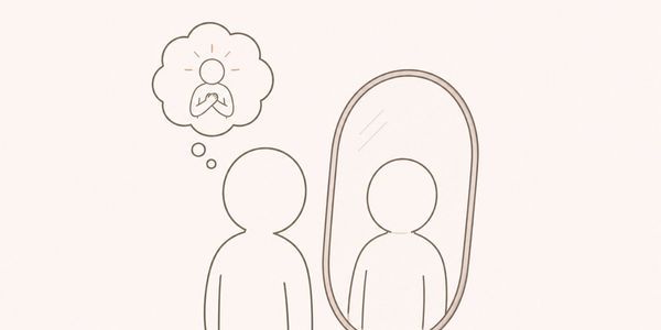 Person imagines themselves as a Buddha in the mirror.
