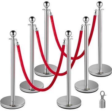 Silver Stanchions with red velvet ropes