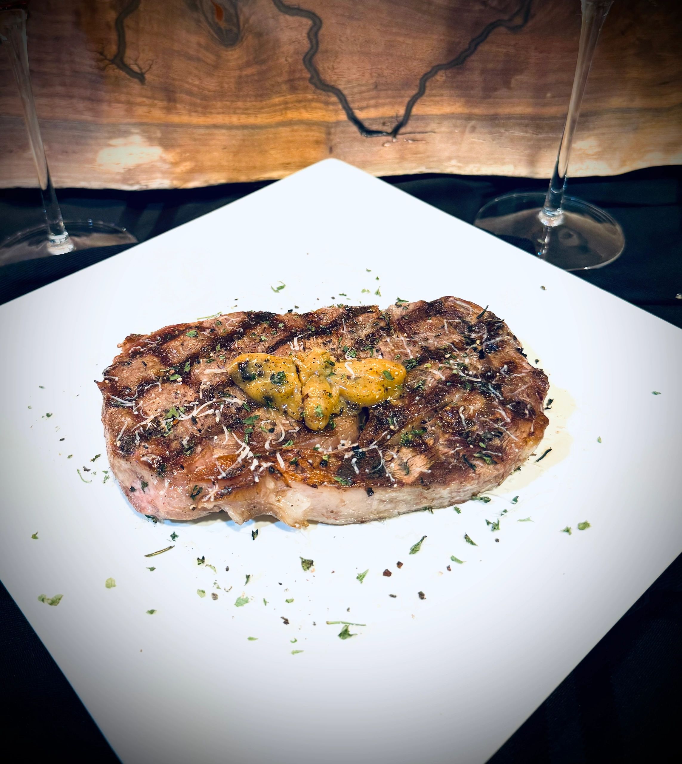 Ribeye, black garlic butter