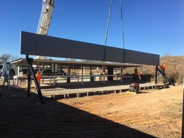 Pistol Range baffle being set
