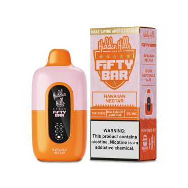 Fifty Bar Hawaiian Nectar disposable vape device and packaging.