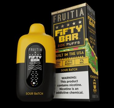 Disposable vaping device with packaging.