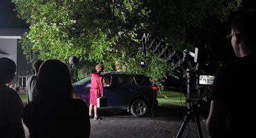 Luke Bauer on Brief Business short film set