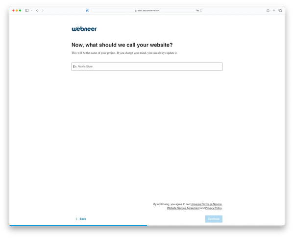 Webneer Website Builder onboarding and setup