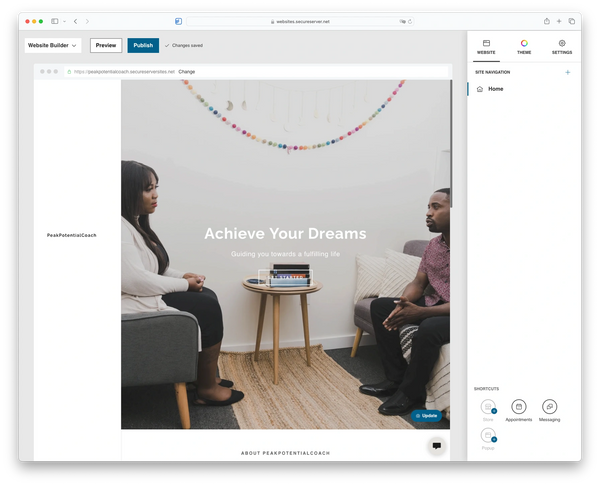 Webneer Website Builder onboarding and setup