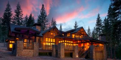 Newly constructed mountain home retreat in Lake Tahoe CA.  Interiors done by Dawn Driskill