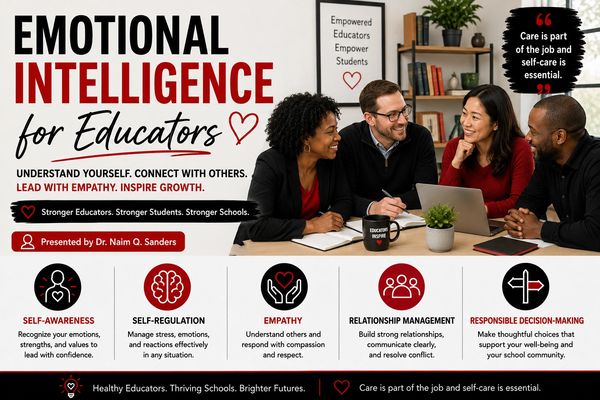 Educators discussing emotional intelligence concepts in a collaborative setting.