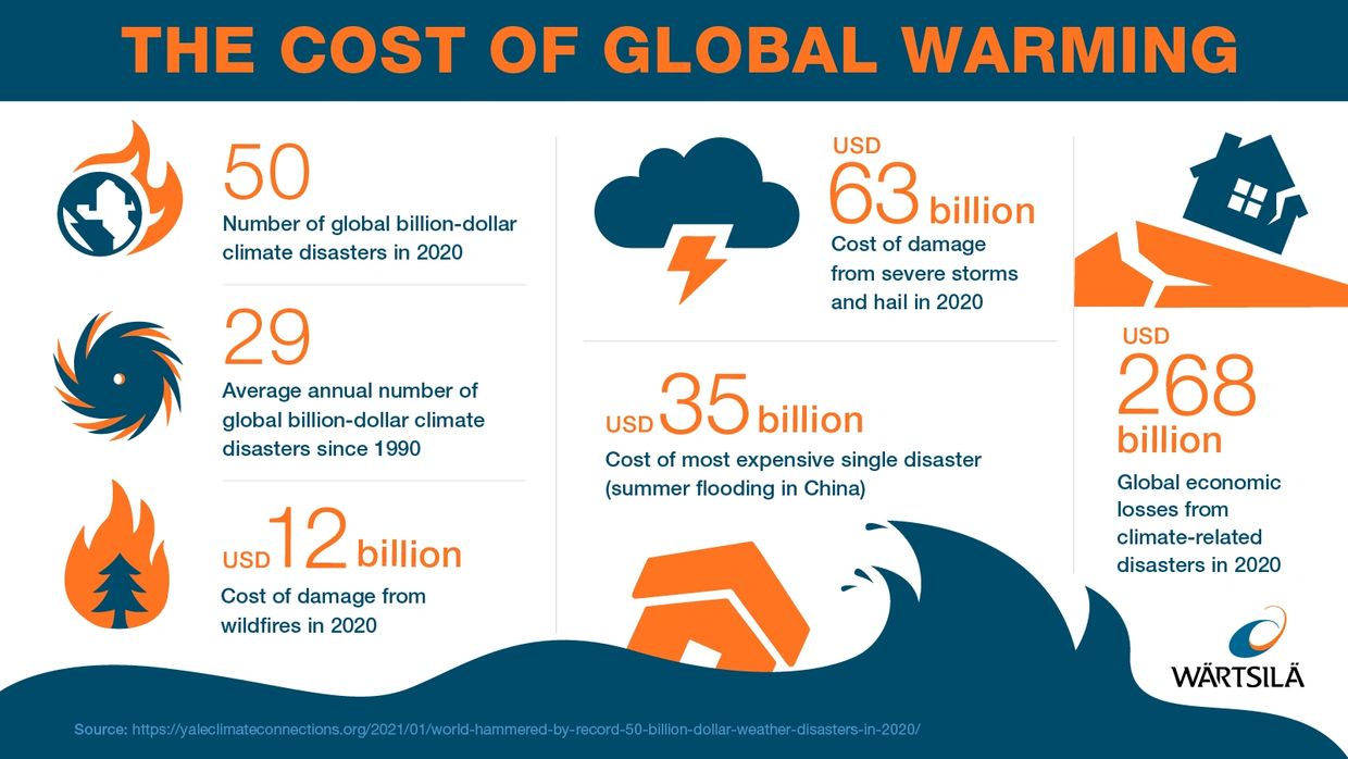 The costs of global warming. Image obtained from the internet.