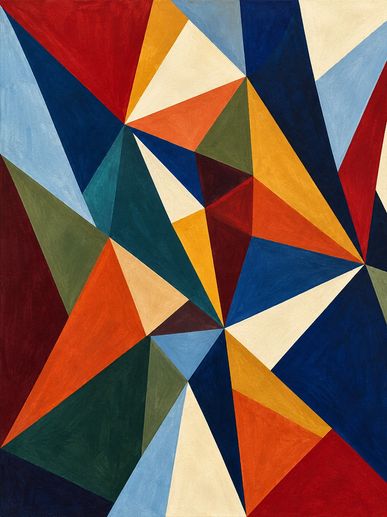 Original artwork from the Mosaic Framework collection, featuring kaleidoscopic triangles.
