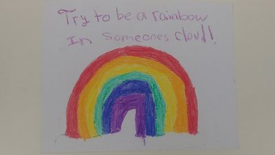 Original artwork, created by someone in the Mediation Center at the Children's Courthouse