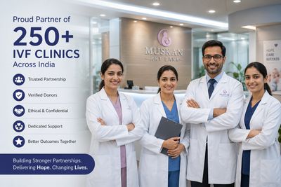 Confident medical professionals at Muskan Art Bank IVF clinics in India.
