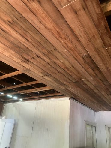Western Red Cedar ceiling nearly done!