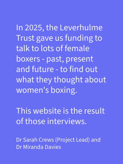 Funding for a project on women's boxing interviews in 2025.