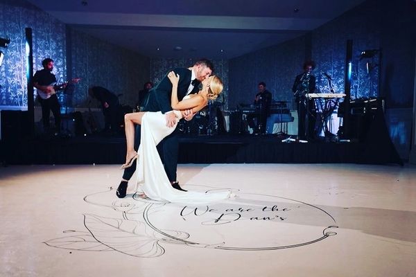 First dance on this couple's custom dance floor.