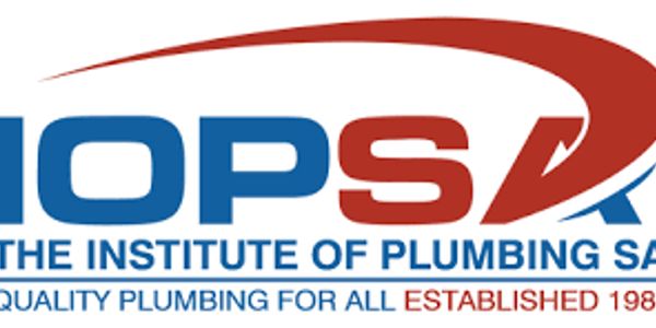 Logo of the Institute of Plumbing SA with a red swoosh and blue text.