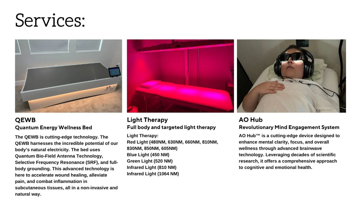 Quantum Energy Wellness Bed and Light therapy