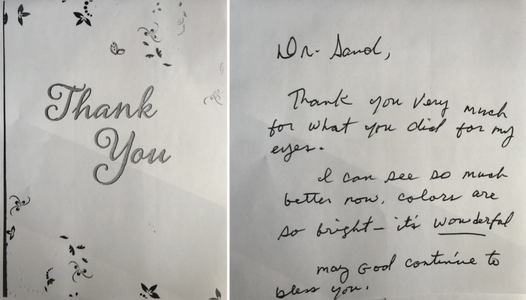 Image of handwritten note. The text is typed right next to the image.