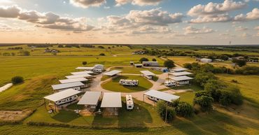 Aerial view of the 933 RV Park facility.