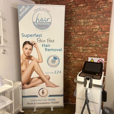 laser hair removal poster in salon