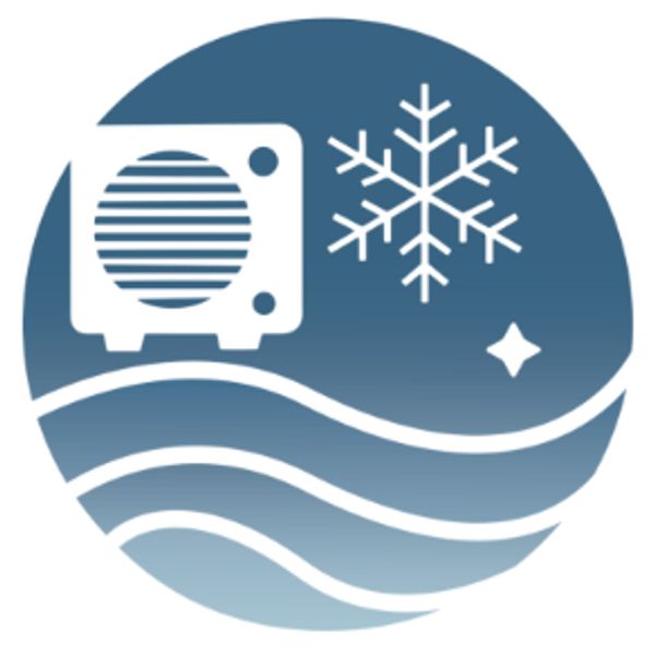 Anytime Air solutions logo with air con icon, snowflake icon and air icon