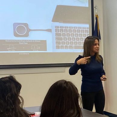 founder Bianca Cervantes instructs workers on soft skills