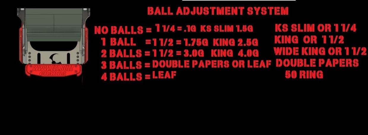 Adjustable belt is indexed with our ballz sizing system roll perfect everytime