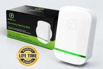 Electricity-saving box with lifetime warranty.