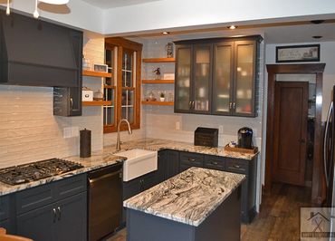 Full Kitchen remodel, Cabinet installation and vinyl plank flooring installation.