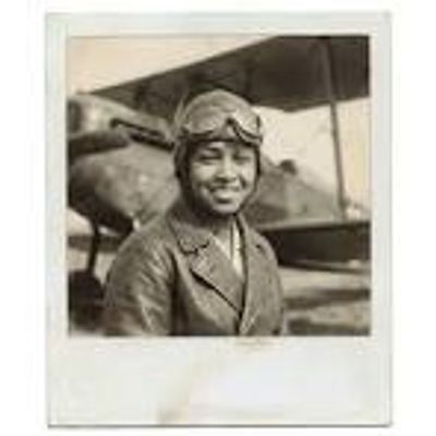 Bessie Coleman portrait - vinatage - Polaroid - with flight gear