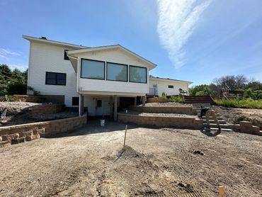 Our pool and retaining wall project while it was in progress in Prior Lake