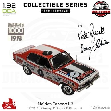 DDA Collectible Series 1:32 Scale Replica Holden Torana LJ GTR XU1 1973 Bathurst Race Car: P. Brock.
